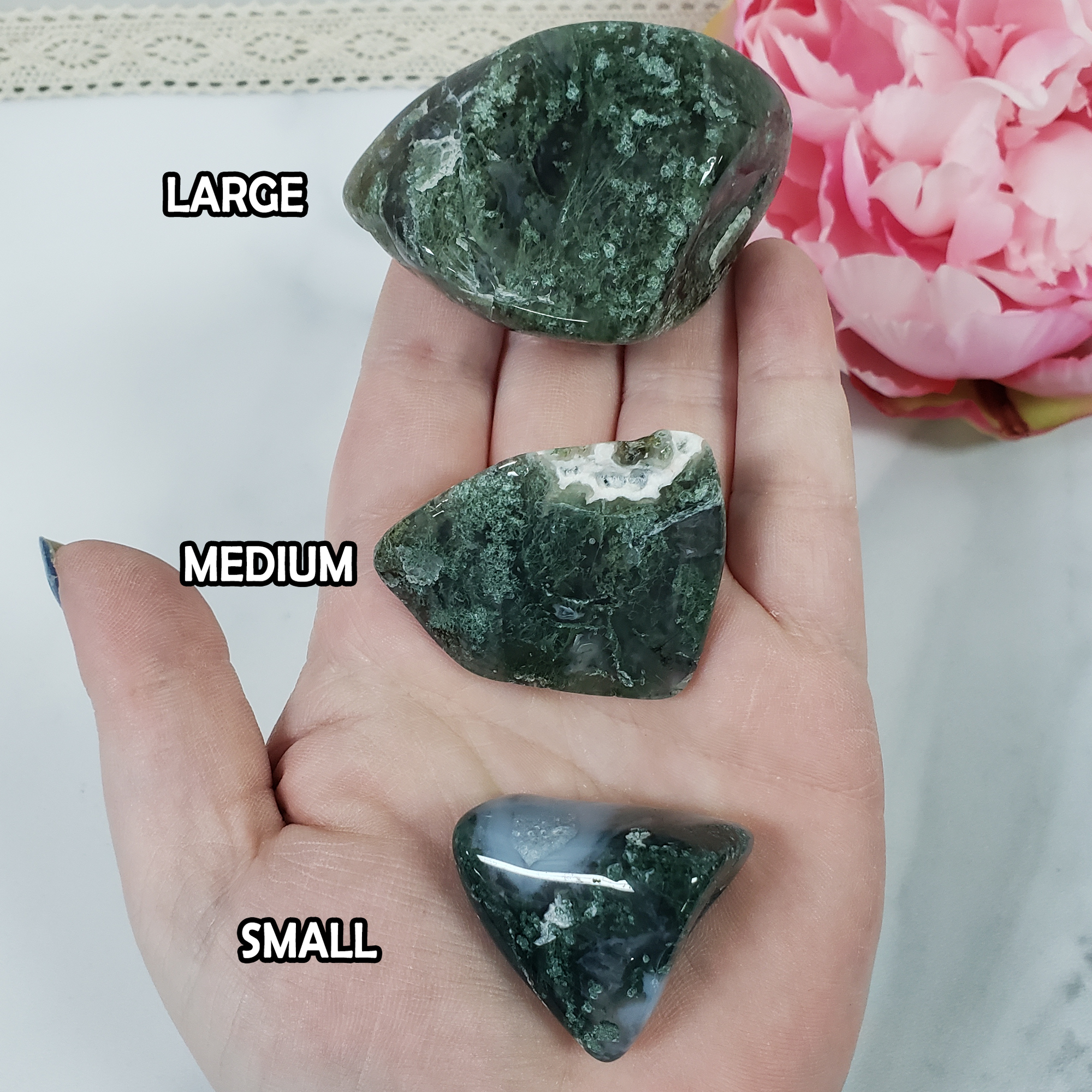 Moss Agate Crystal Natural Gemstone Tumbled Stone | Freeform | Multiple Sizes! - 1