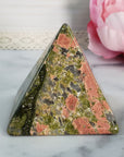 Unique Unakite Stone Natural Crystal Pyramid | 2 Inch Base | Frolic - 6