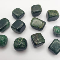 fuchsite crystals on white background