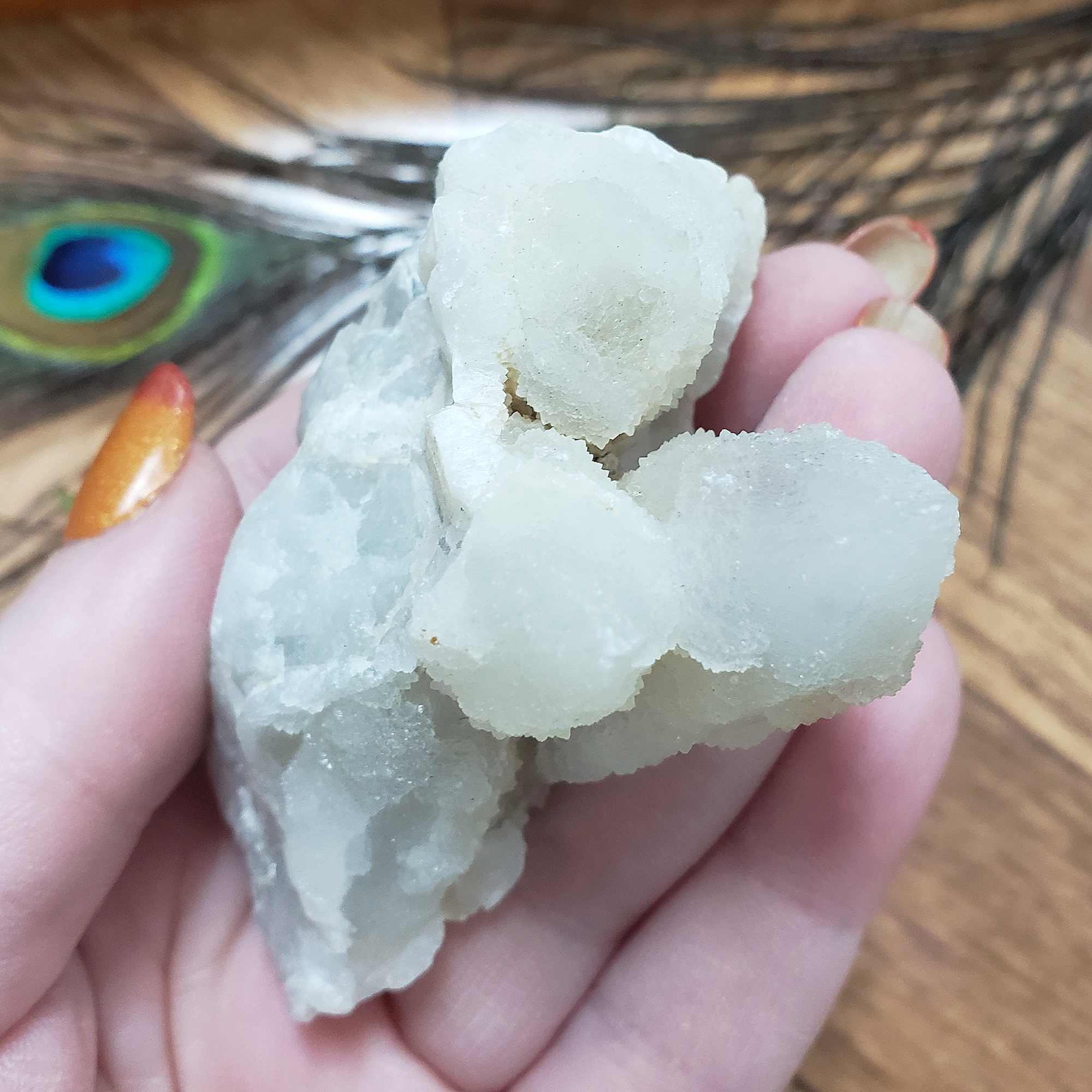 Unique White Spirit Cactus Quartz Crystal Cluster Natural Gemstone - Galaxia - Close Up