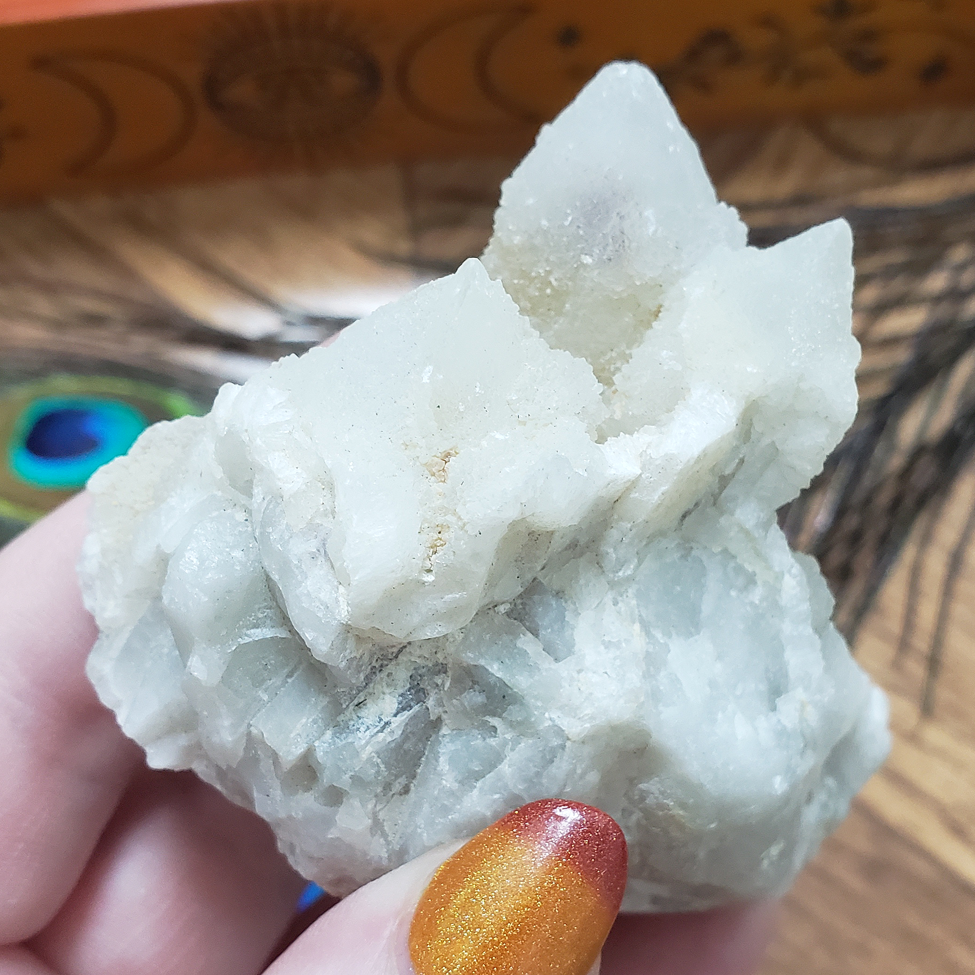 Unique White Spirit Cactus Quartz Crystal Cluster Natural Gemstone - Galaxia - Glittering