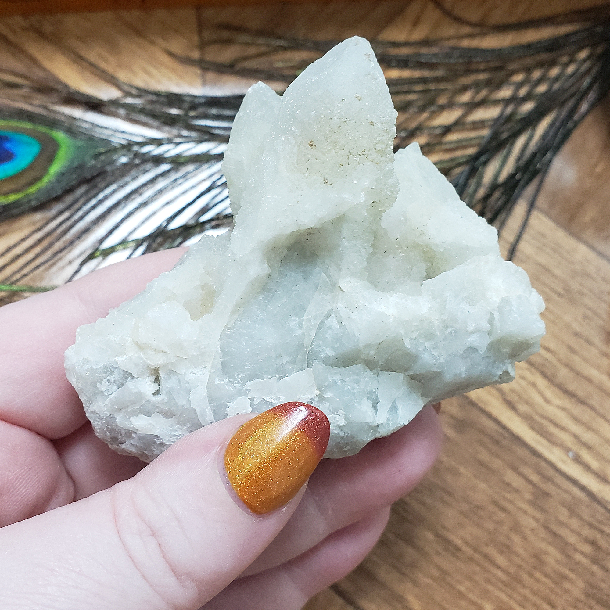 Unique White Spirit Cactus Quartz Crystal Cluster Natural Gemstone - Galaxia - Textured