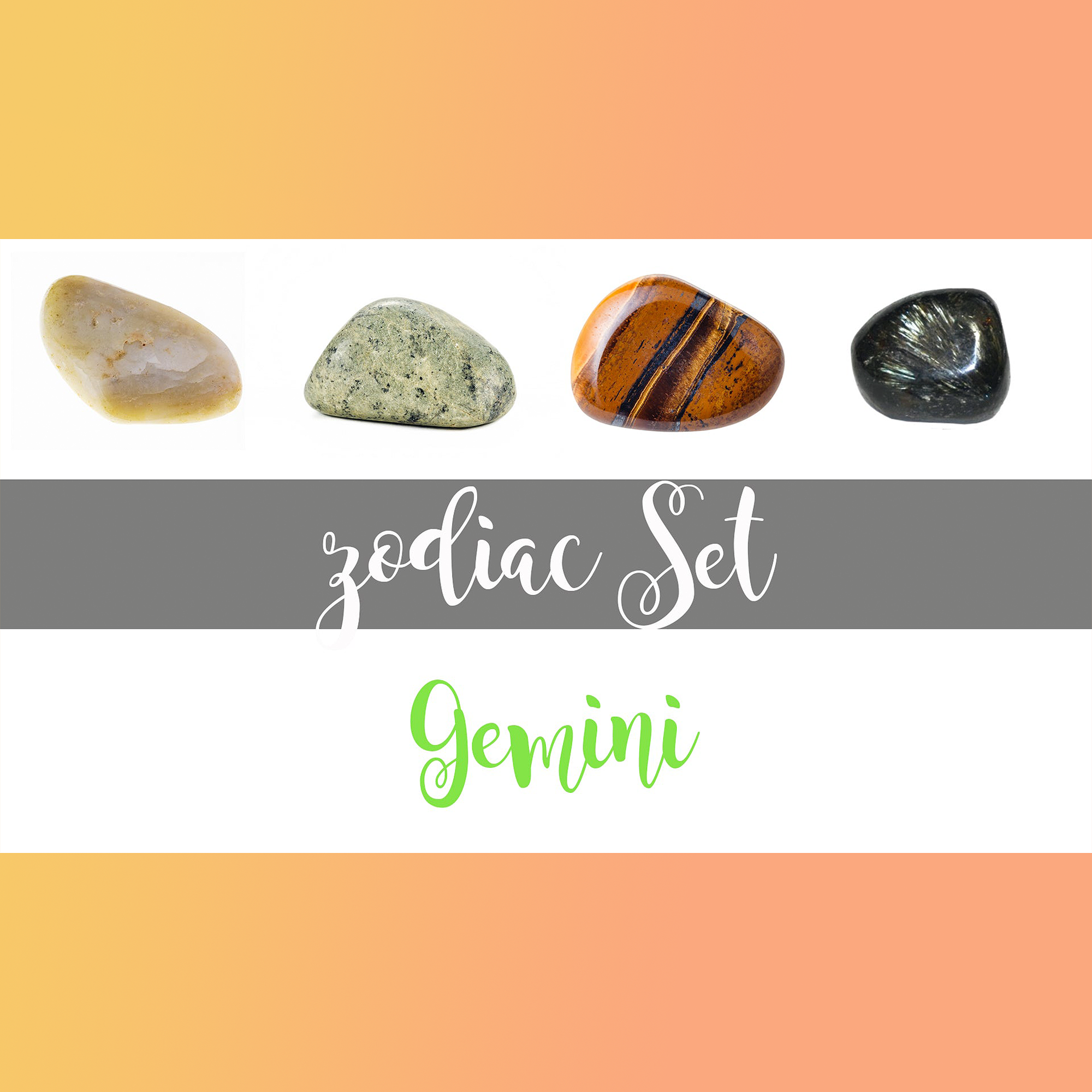 Gemini Horoscope Zodiac Crystals | 4 Stone Set with Pouch