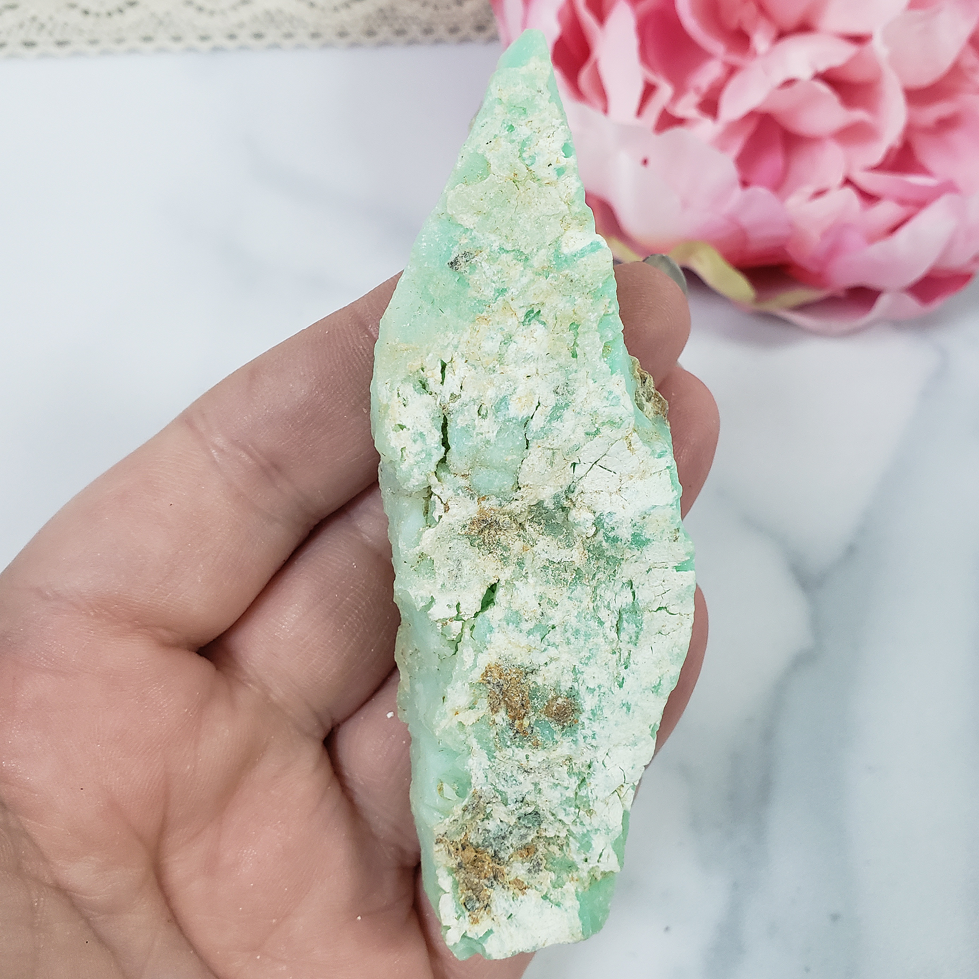 Unique High Quality Natural Raw Green Chrysoprase Cluster | Generosity - 1