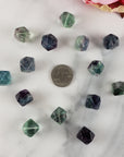 Fluorite Crystal Geometrical Natural Gemstone Bead | 13-16mm DRILLED - 4