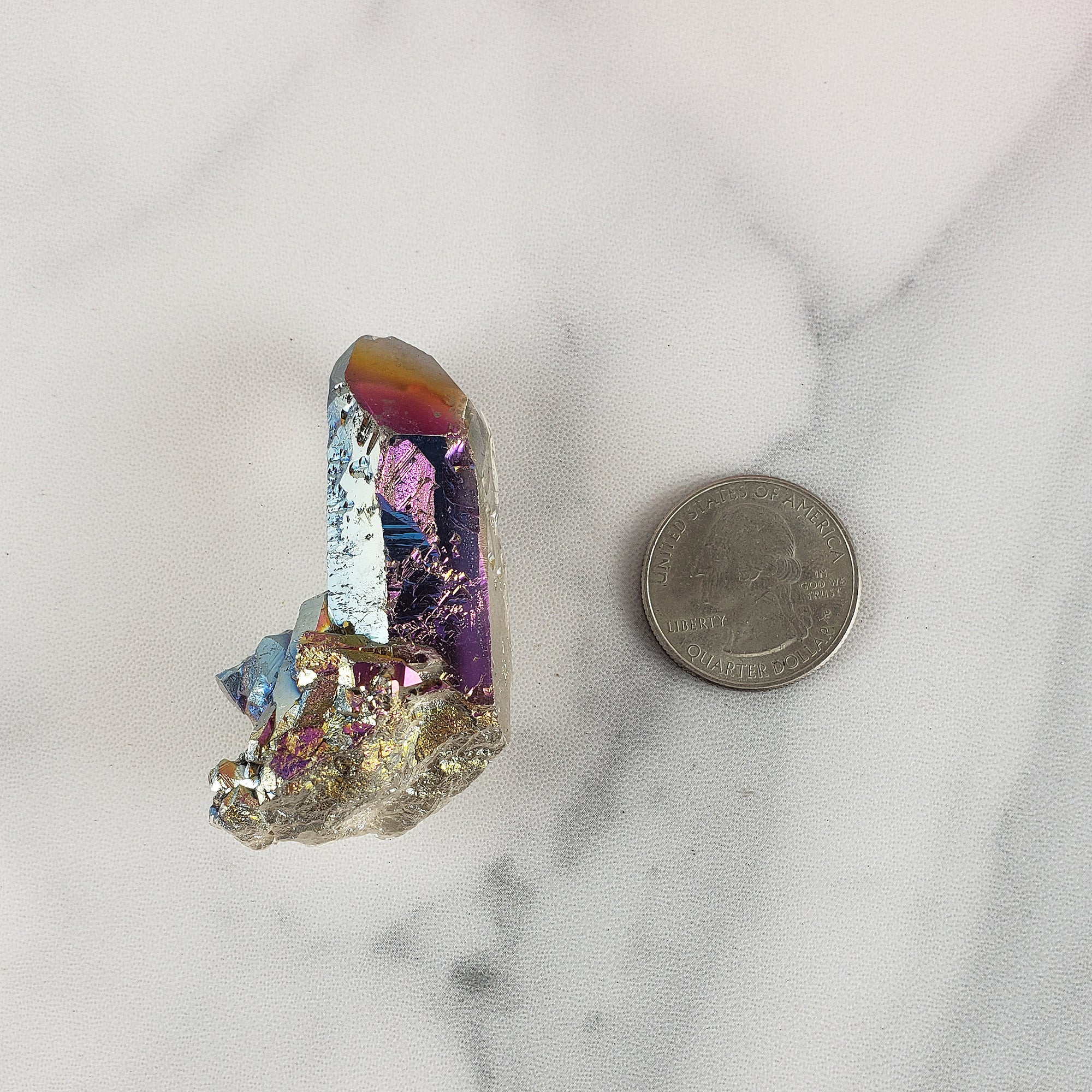 Unique Titanium Rainbow Aura Quartz Crystal Treated Gemstone | Gojo - 6