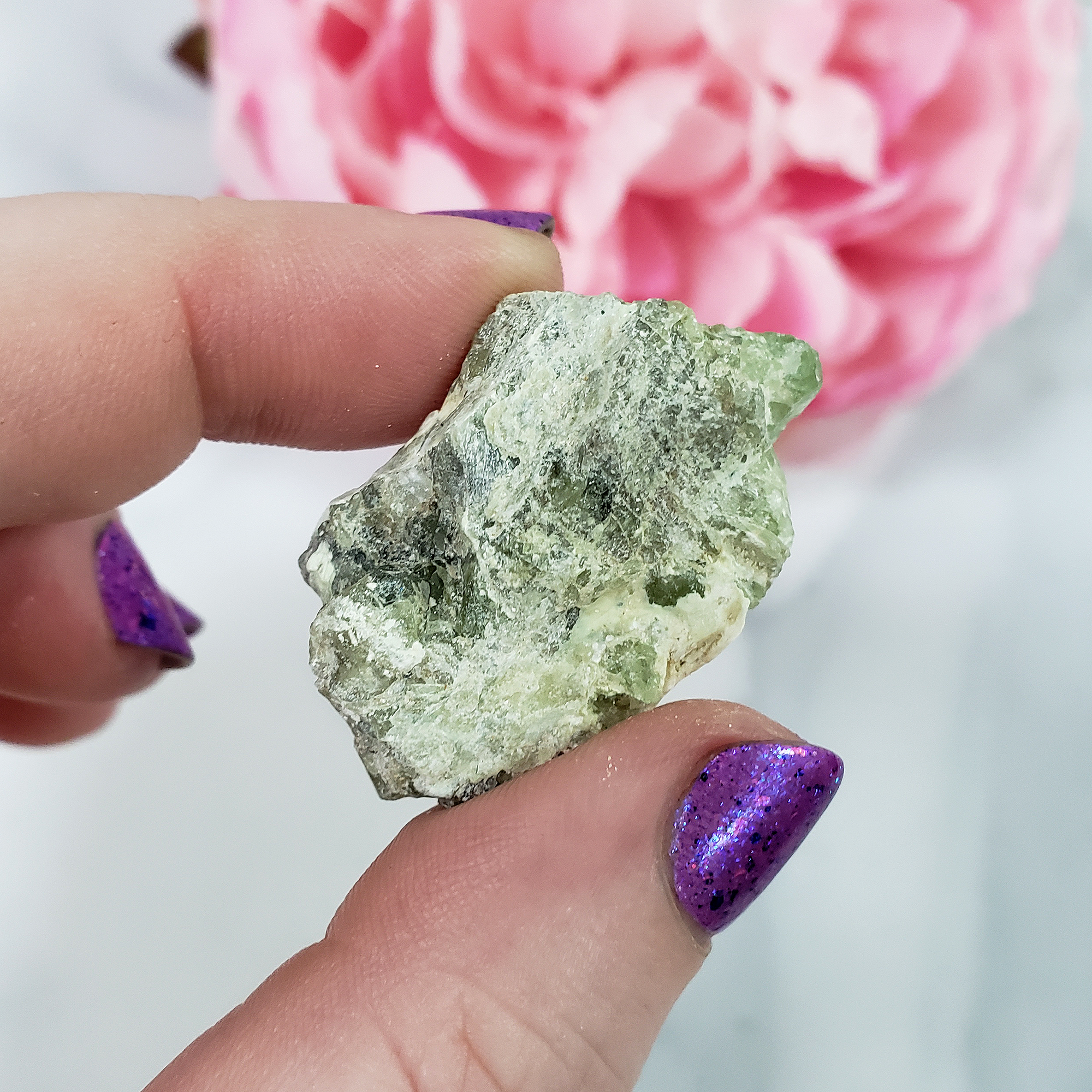 Unique Raw Peridot Stone in Matrix Natural Crystal Gemstone | Grace - 2