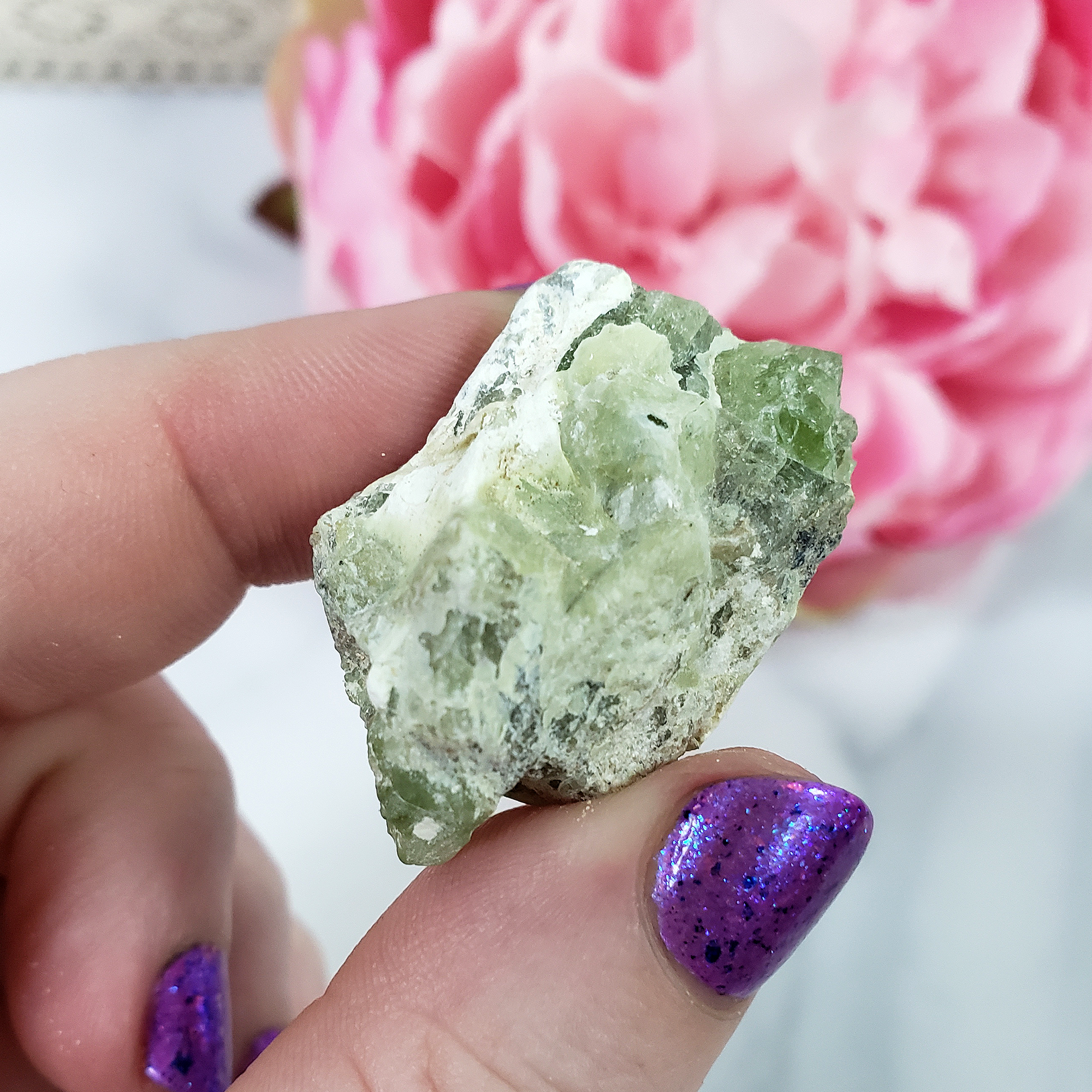 Unique Raw Peridot Stone in Matrix Natural Crystal Gemstone | Grace