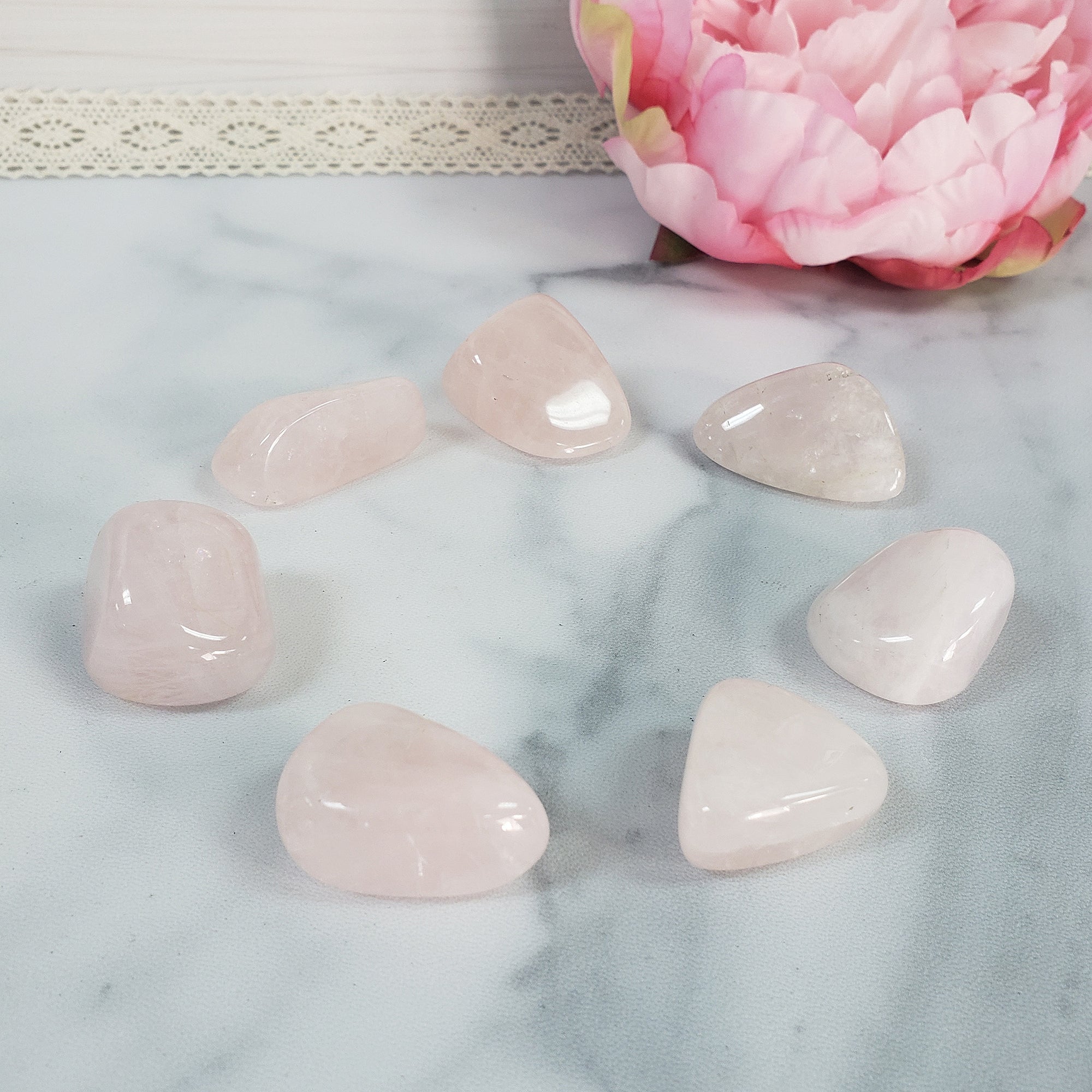 Rose Quartz Crystal Natural Gemstone Tumbled Stone | High Quality - 6
