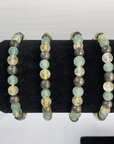 Good Luck Crystals | Citrine Pyrite & Green Aventurine Natural Gemstone 5-6mm Beaded Bracelet - 1