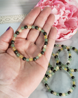 Good Luck Crystals | Citrine Pyrite & Green Aventurine Natural Gemstone 5-6mm Beaded Bracelet - 2