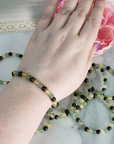 Good Luck Crystals | Citrine Pyrite & Green Aventurine Natural Gemstone 5-6mm Beaded Bracelet - 4