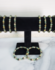 Good Luck Crystals | Citrine Pyrite & Green Aventurine Natural Gemstone 5-6mm Beaded Bracelet