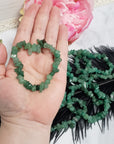 Green Aventurine Crystal Natural Gemstone Chip Bead Bracelet - 1