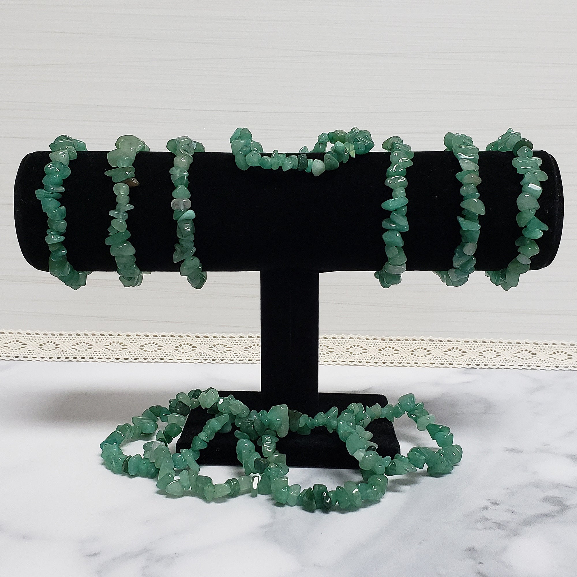 Green Aventurine Crystal Natural Gemstone Chip Bead Bracelet - 4