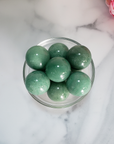 Green Aventurine Natural Crystal Sphere Gemstone Orb - One 30mm Sphere - Orbs in Glass Bowl