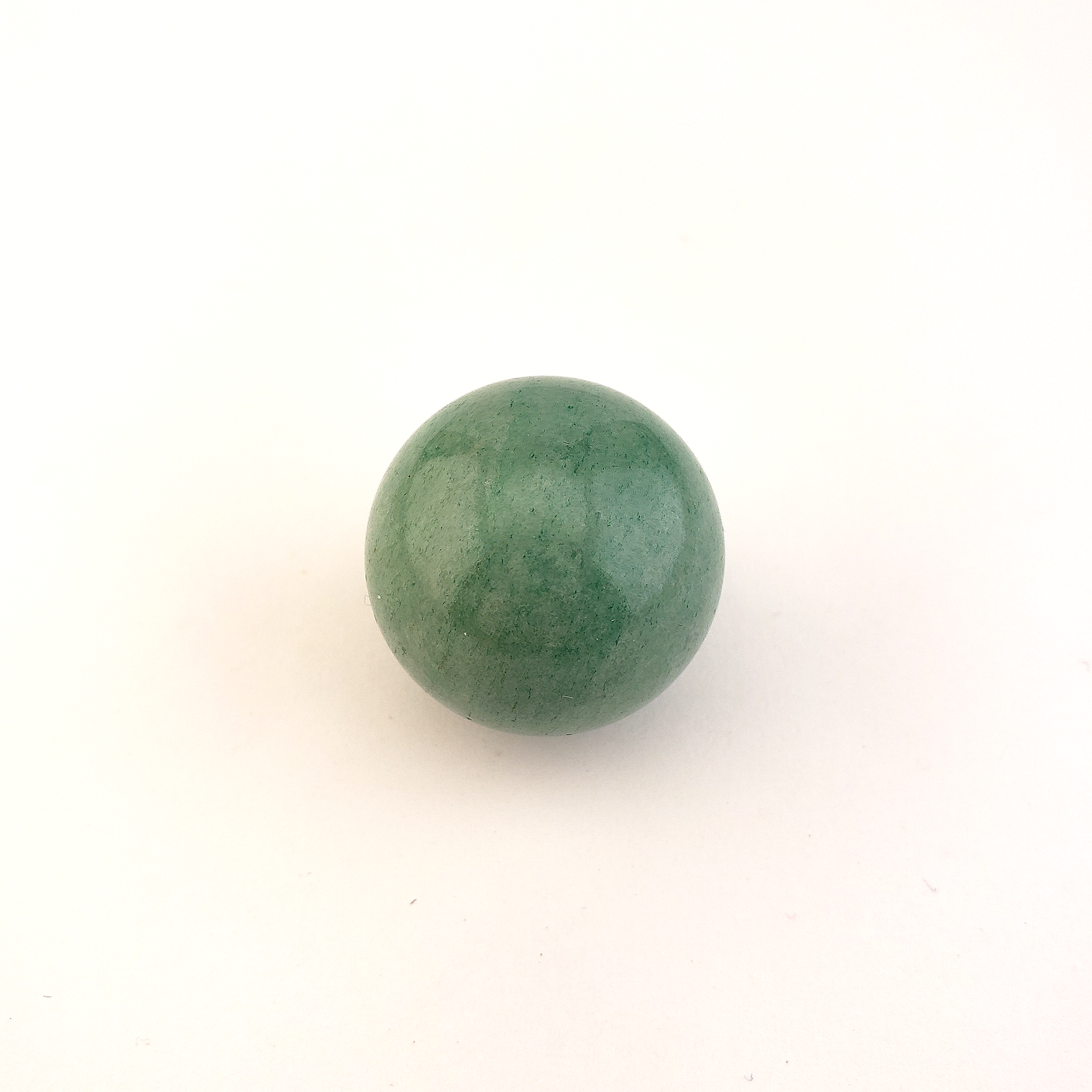 Green Aventurine Natural Crystal Sphere Gemstone Orb - One 30mm Sphere - White Background