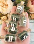 Green Aventurine Crystal Natural Gemstone Chips in Glass Bottle