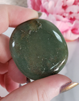 Green Aventurine Natural Crystal Palm Stone Worry Stone Meditation Tool - 1