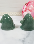 Green Aventurine Crystal Natural Gemstone Santa Hat Christmas Carving
