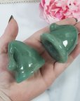 Green Aventurine Crystal Natural Gemstone Santa Hat Christmas Carving - 1