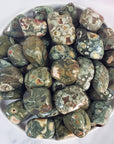Green Rainforest Rhyolite Rock Natural Gemstone Tumbled Stone | One Stone