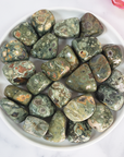 Green Rainforest Rhyolite Rock Natural Tumbled Stone - 2