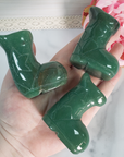 Green Aventurine Crystal Natural Gemstone Santa Boot Christmas Stocking Carving - 1
