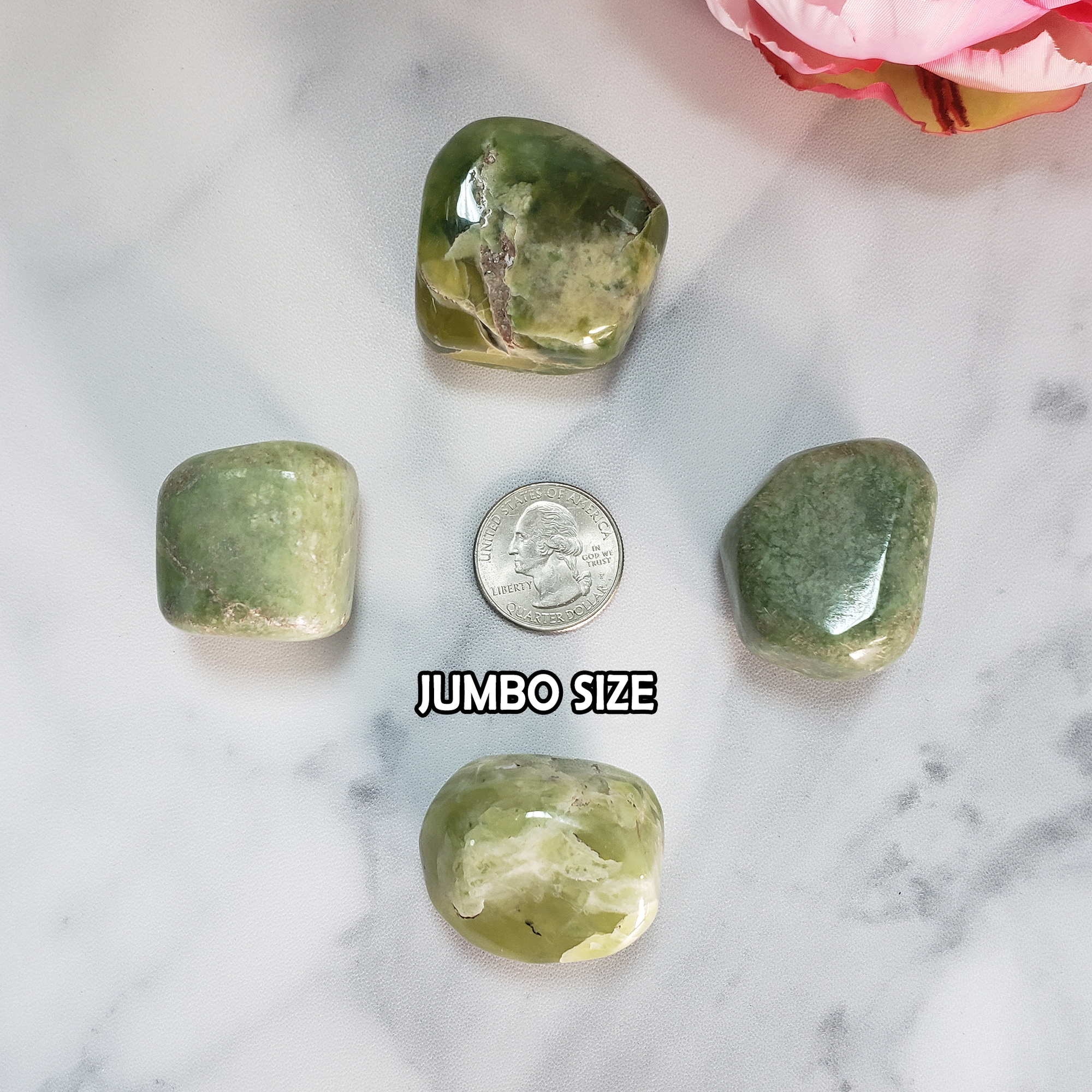 Grossularite | Green Grossular Garnet Crystal Natural Tumbled Stone | Multiple Sizes - Jumbo Size