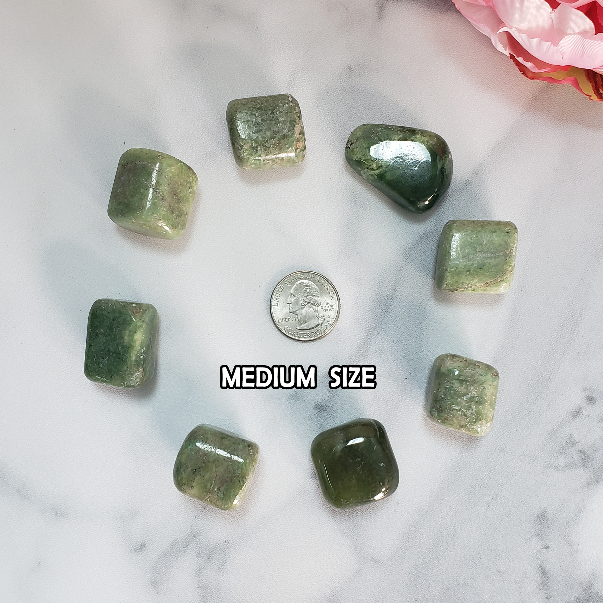 Grossularite | Green Grossular Garnet Crystal Natural Tumbled Stone | Multiple Sizes - Medium Size