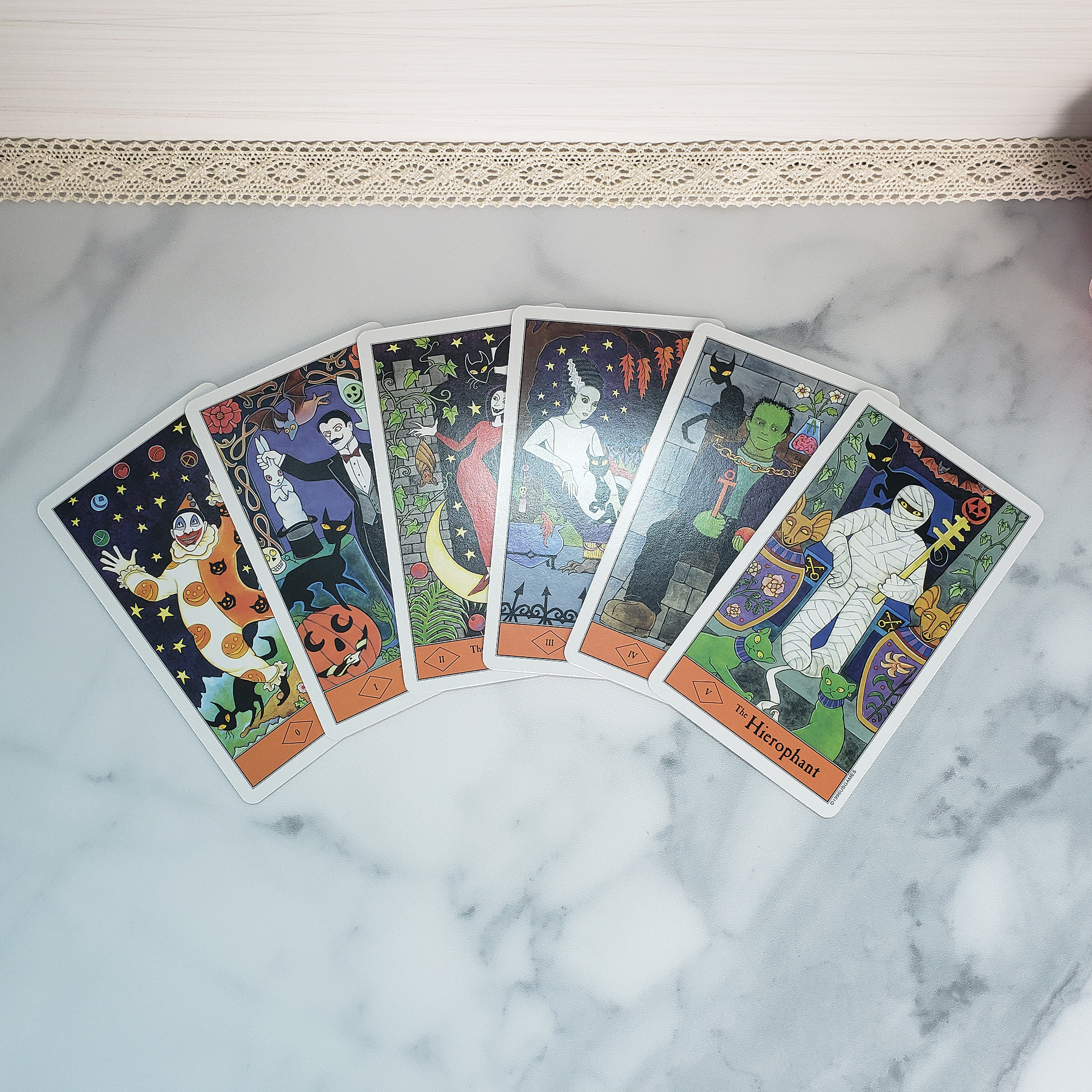 The Halloween Tarot Deck | Set of Tarot Cards | Divination Tool - Major Arcana - The Fool to the Hierophant
