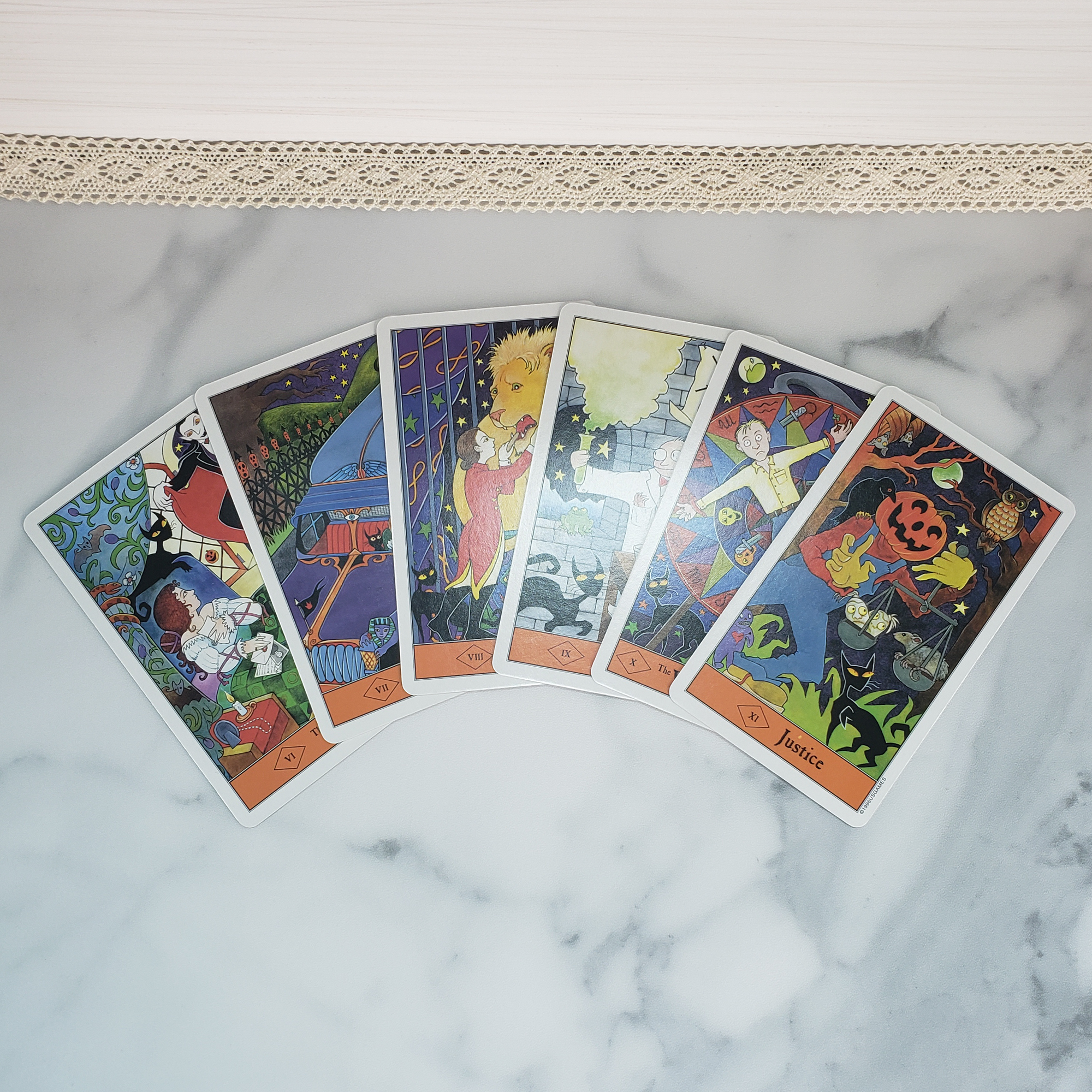 The Halloween Tarot Deck | Set of Tarot Cards | Divination Tool - Major Arcana - The Lovers to Justice