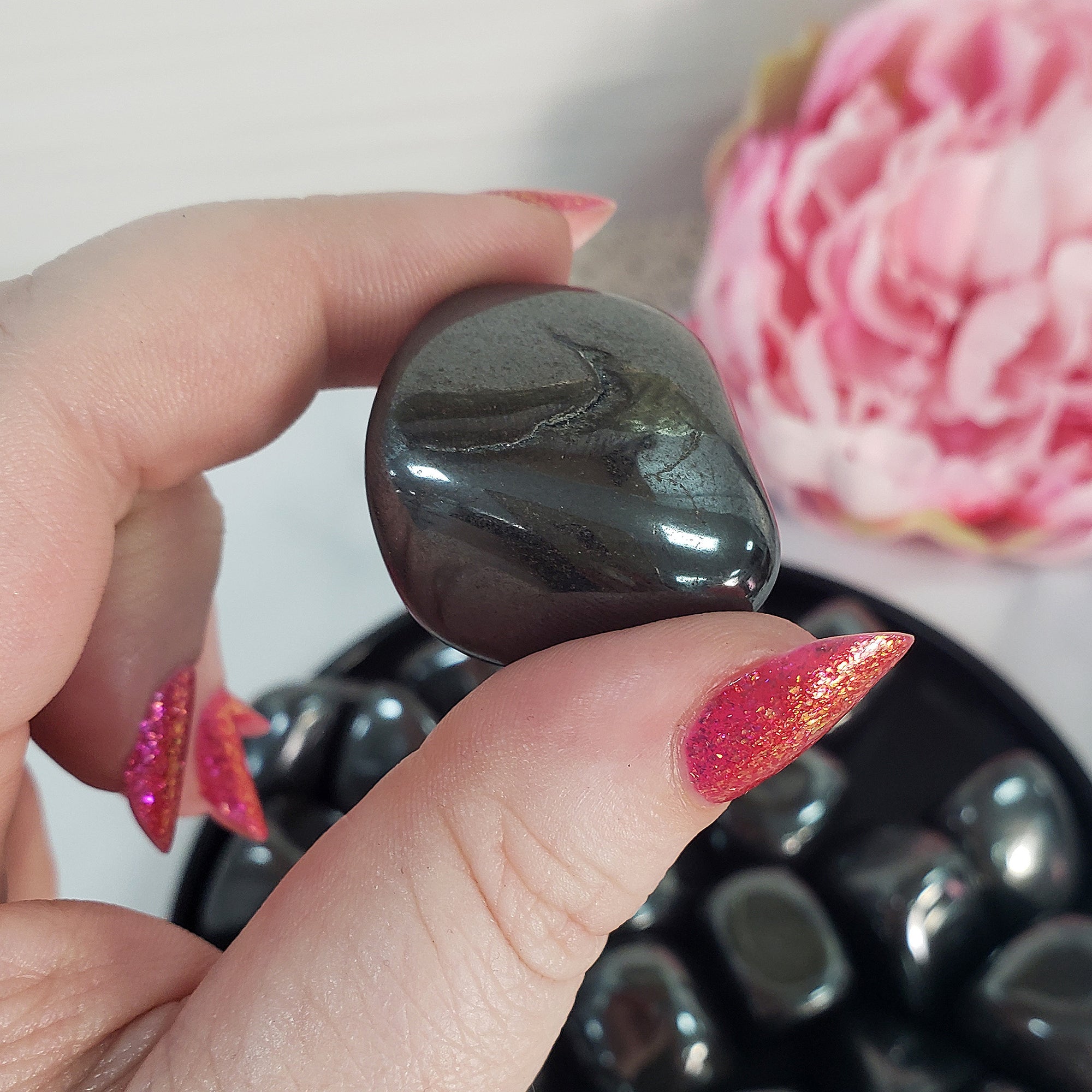 Hematite Stone Natural Crystal Mineral Tumbled Stone - 4