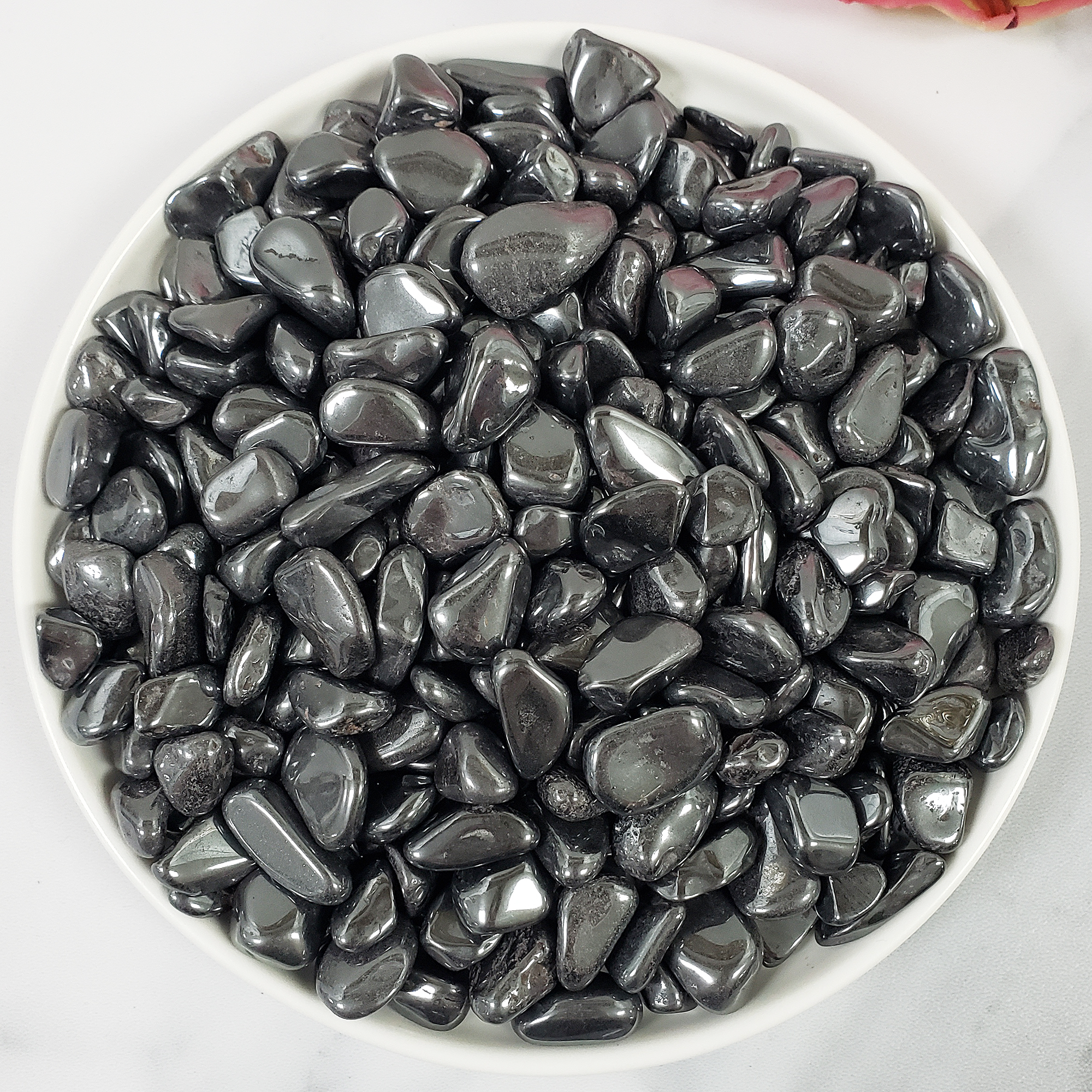 Hematite Stone Tumbled Pebble Crystal Chips By the Ounce - 1