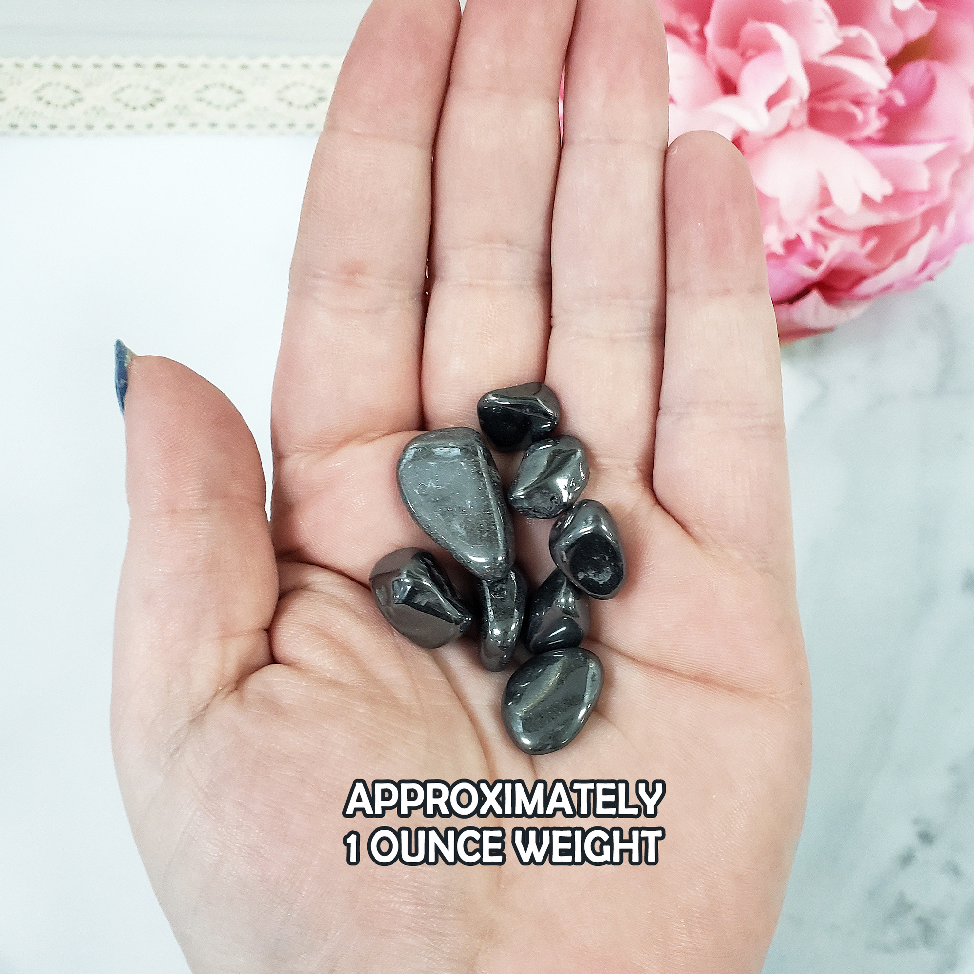 Hematite Stone Tumbled Pebble Crystal Chips By the Ounce - 2