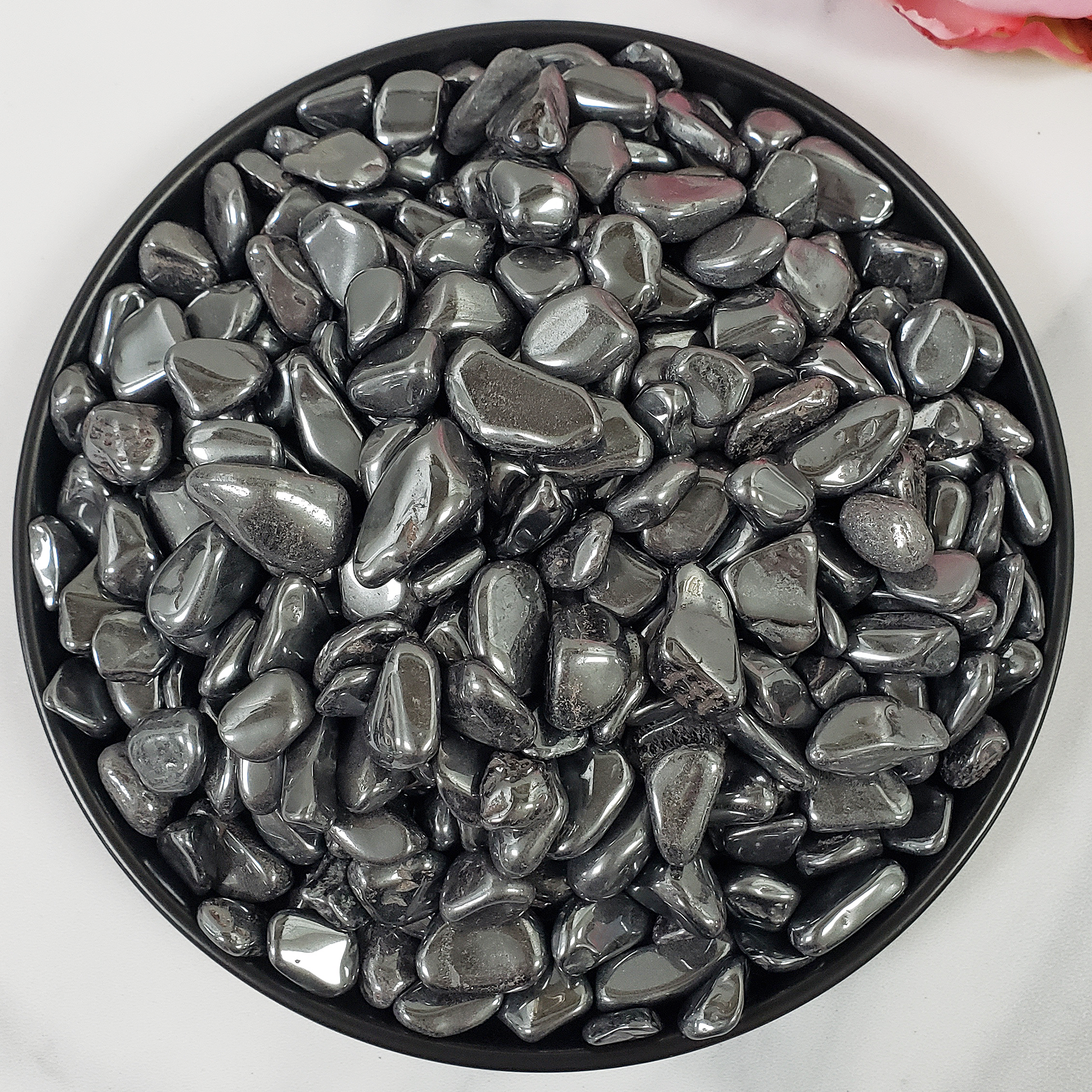 Hematite Stone Tumbled Pebble Crystal Chips By the Ounce