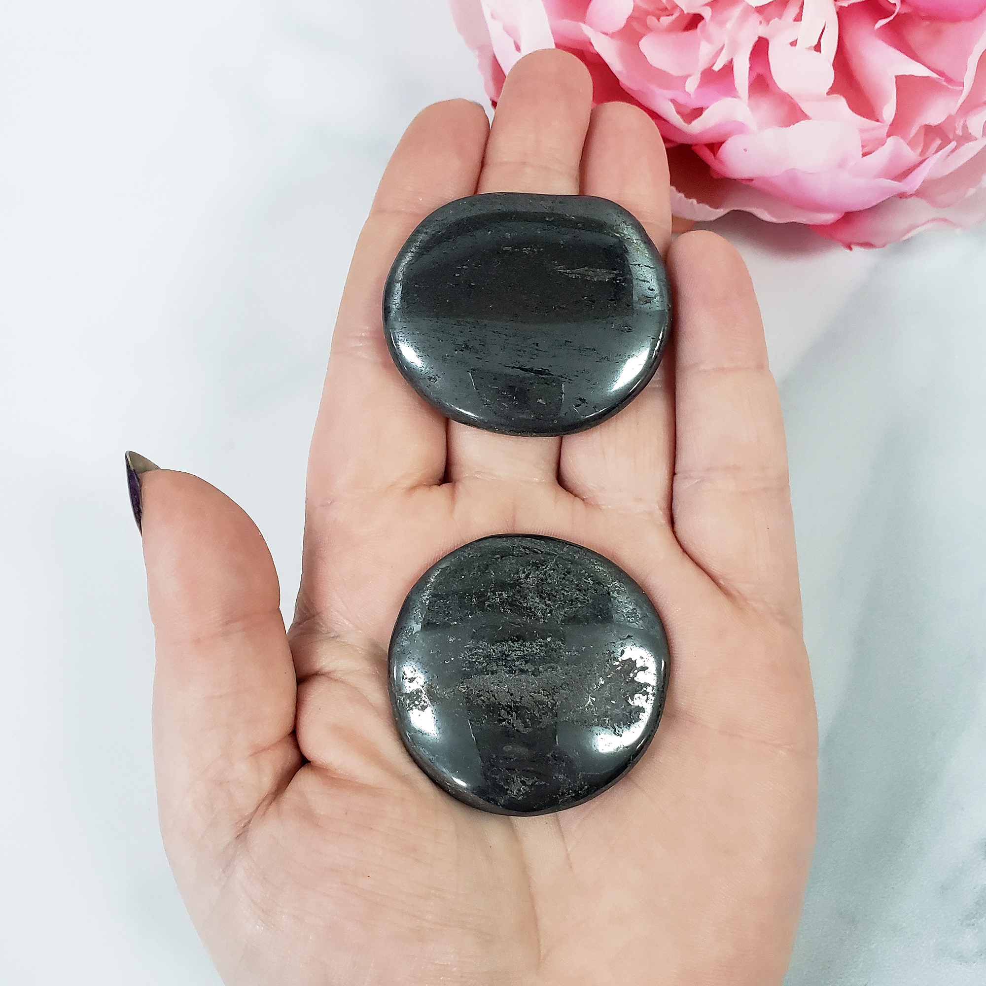 Hematite Crystal Worry Stone Natural Gemstone - 1