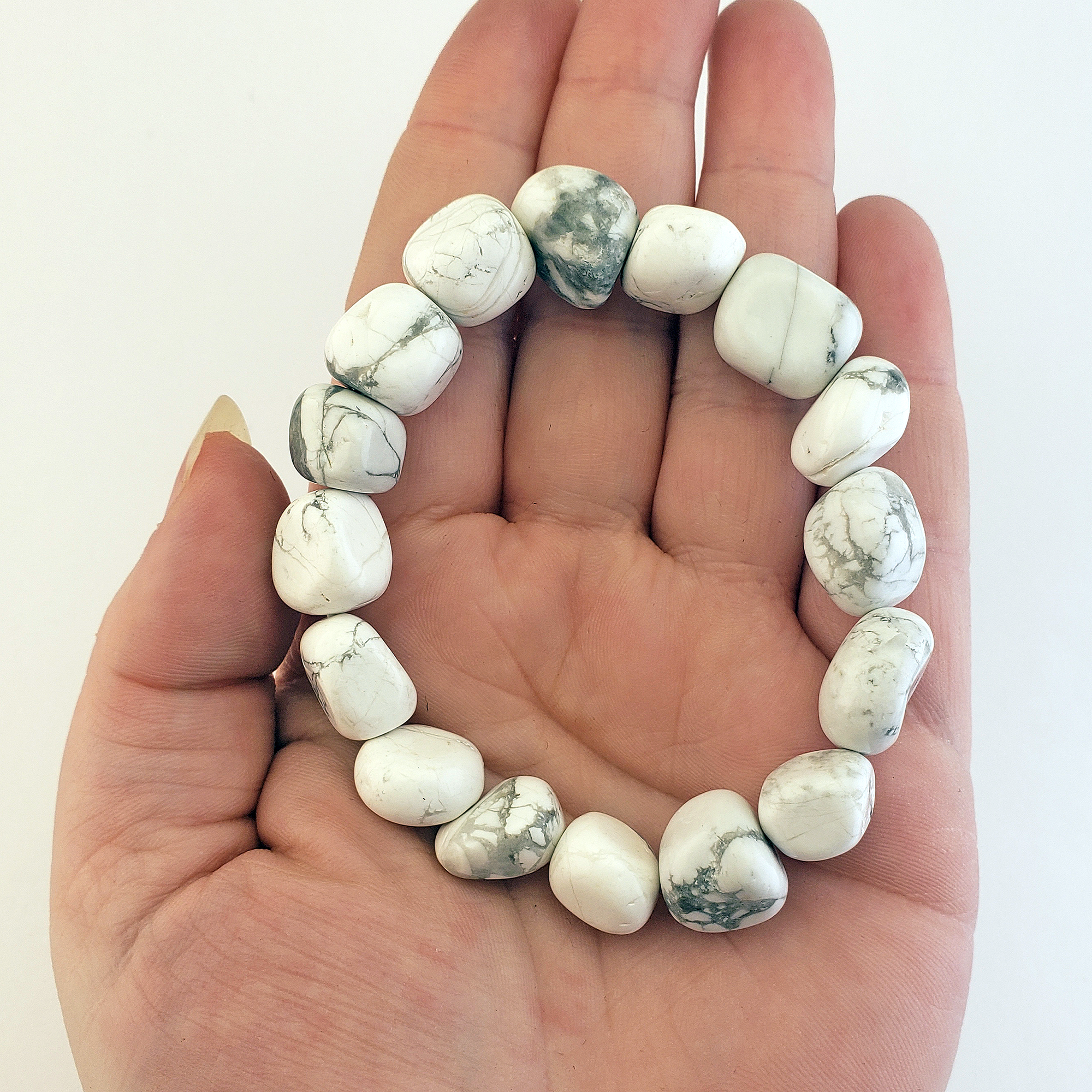 Howlite Gemstone Nugget Stretch Bracelet