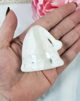 Unique Howlite Crystal Natural Gemstone Santa Hat Christmas Carving - 1