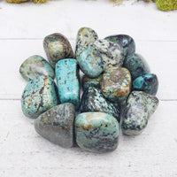 african turquoise stones on display