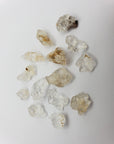 hyalite pieces on white background