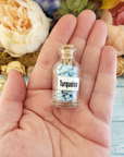 Imitation Turquoise Turquenite Blue Howlite Crystal Chips Bottle - One Bottle