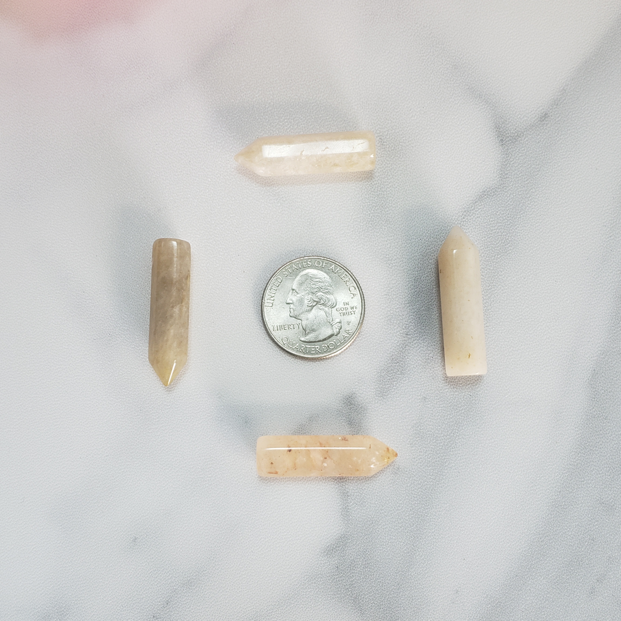 Included Quartz Crystal Natural Gemstone Tower Point | MINI - Size Comparison