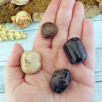 Inspiration & Learning - Set of Four Tumbled Stones with Pouch - Natural Crystals