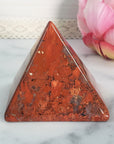 Unique Brecciated Flower Red Jasper Gemstone Natural Crystal Pyramid | 2 Inch Base | Integrity - 6