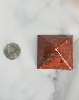 Unique Brecciated Flower Red Jasper Gemstone Natural Crystal Pyramid | 2 Inch Base | Integrity - 4