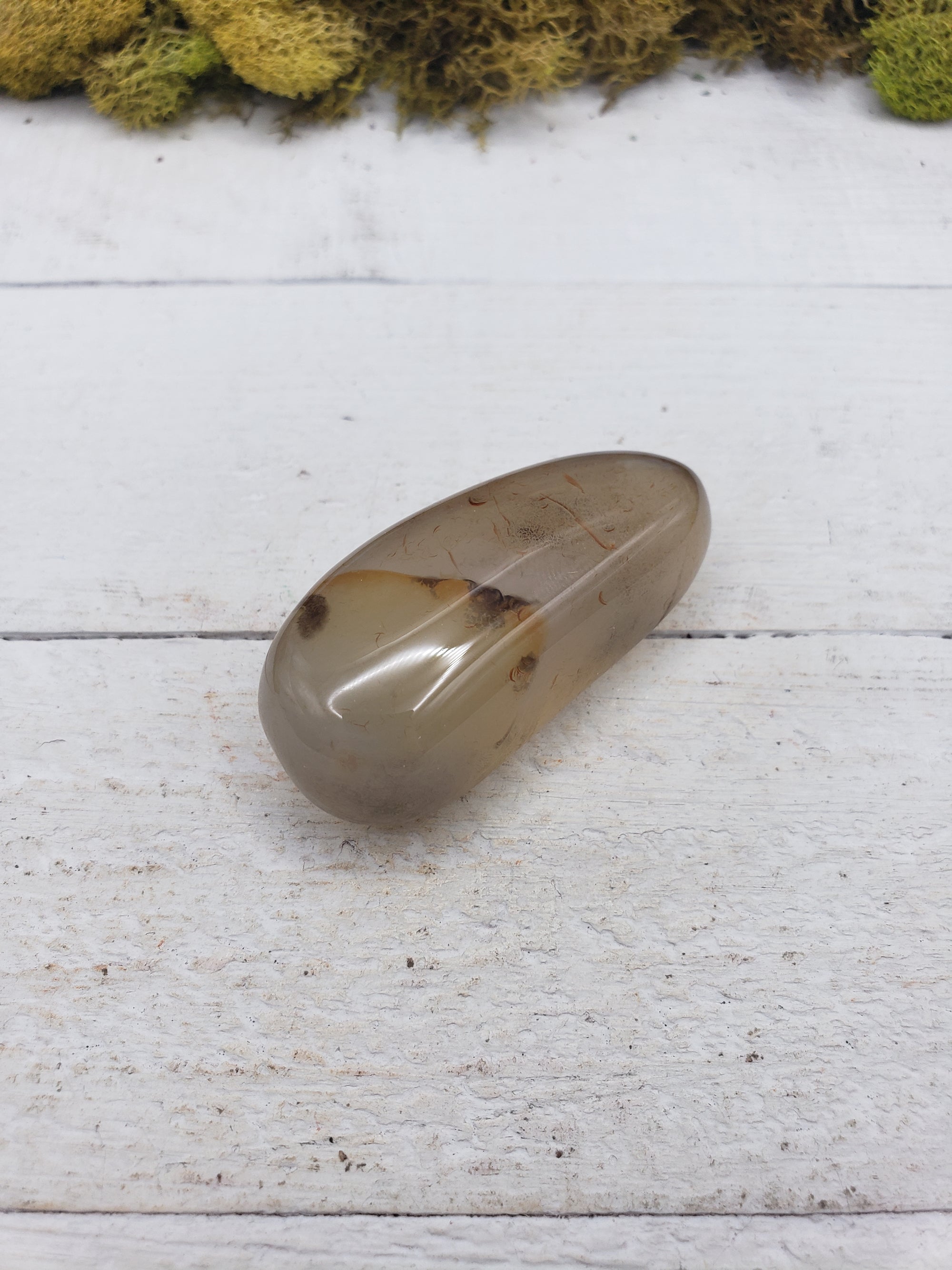 Unique Polished Agate Natural Crystal Palm Stone - JENNY 2