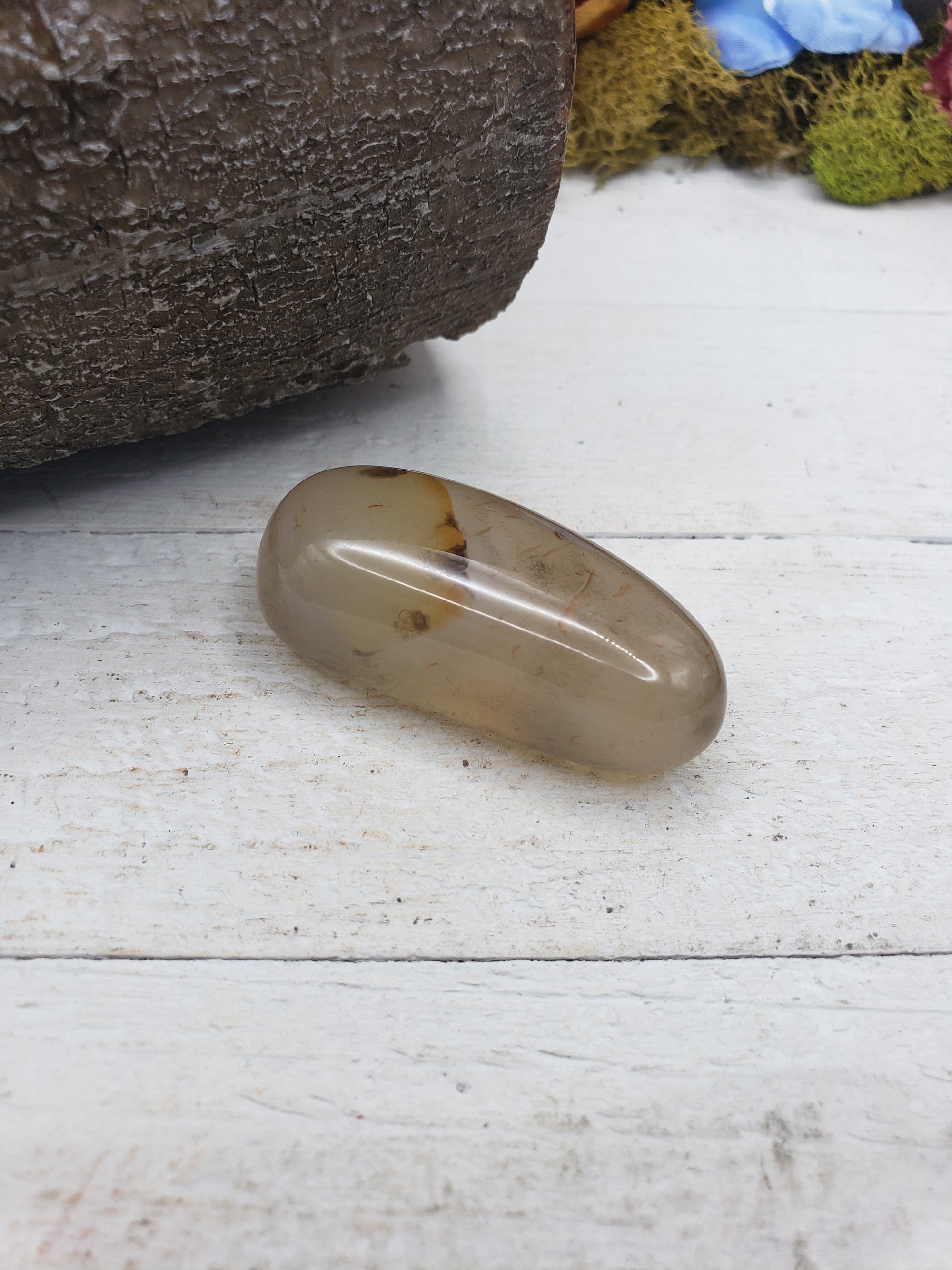 Unique Polished Agate Natural Crystal Palm Stone - JENNY 1