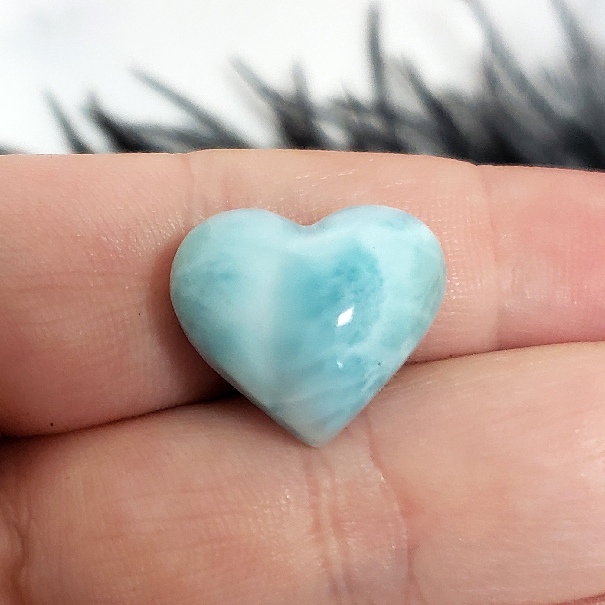 Unique High Quality Larimar Stone Heart Natural Gemstone Cabochon | Jera - 1