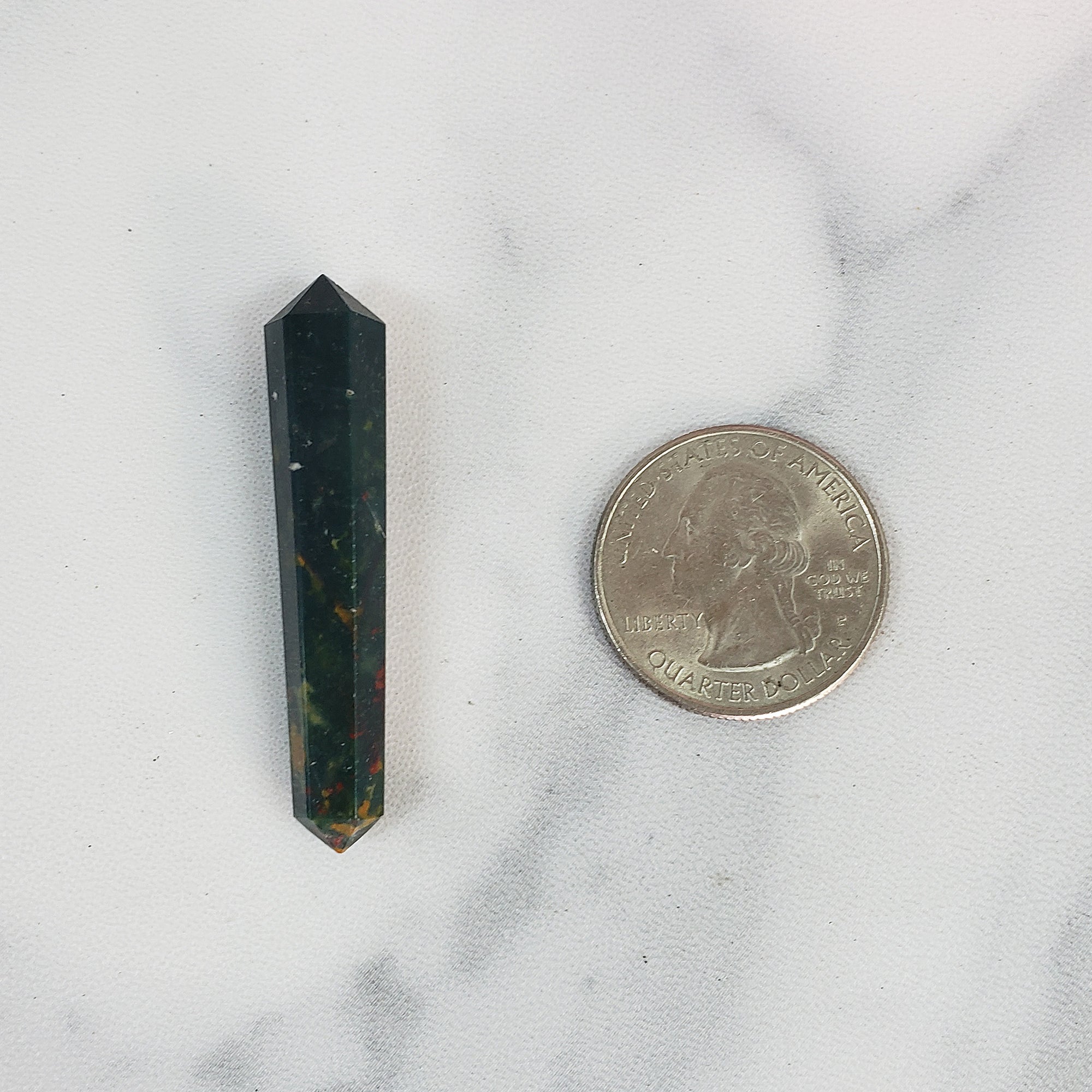 Unique Mini Bloodstone Natural Gemstone Double Terminated Crystal Wand | Jolly - 3